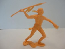 Vintage Marx Plastic Indian Figure 6" Tall w/ Spear 1964