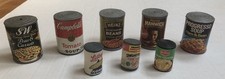 Lot of 8 Vintage 1980s Supermarket Grocery Store Plastic Canned Play Food