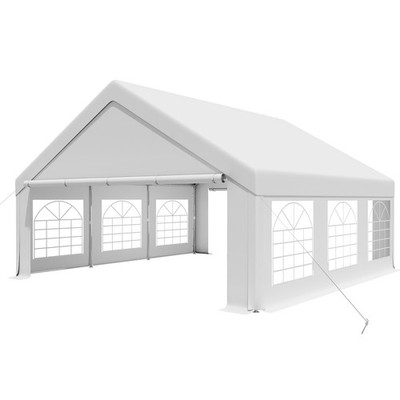 20x20 FT Party Tent Event Tent Outdoor with Bonus Balloons Heavy Duty Carport