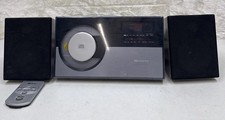 Vintage 2004 Memorex CD Player AM FM Radio MX 4142 W/ Speakers Silver Parts Only