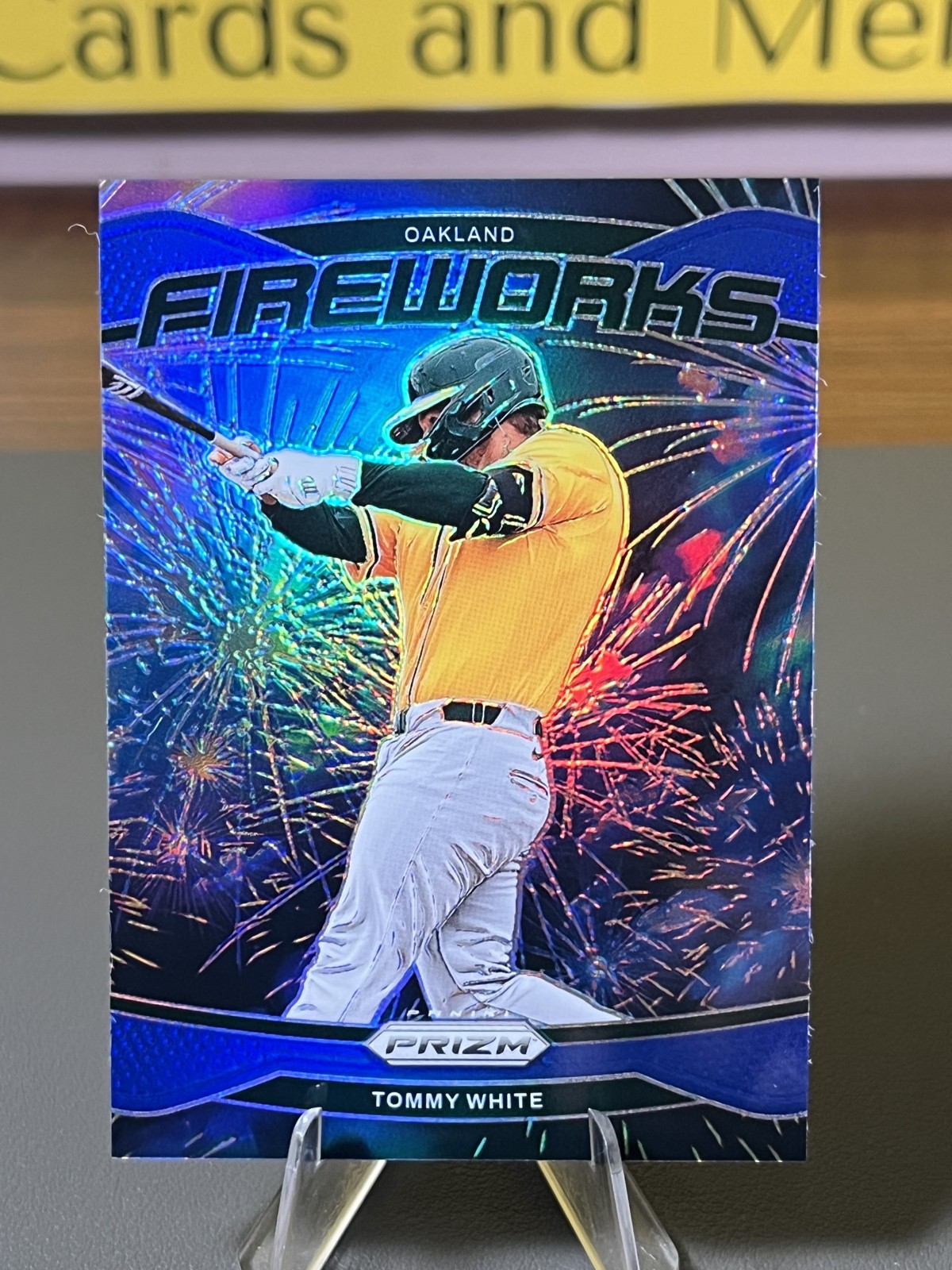 2025 Panini Prizm - Fireworks Tommy White, Tommy White #6 Blue Prizm /99 (RC)