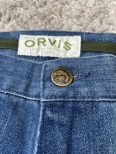 Orvis Pants Mens 32 Blue Denim Chino Zip Fly Welt Pockets Death Valley Dn image 6