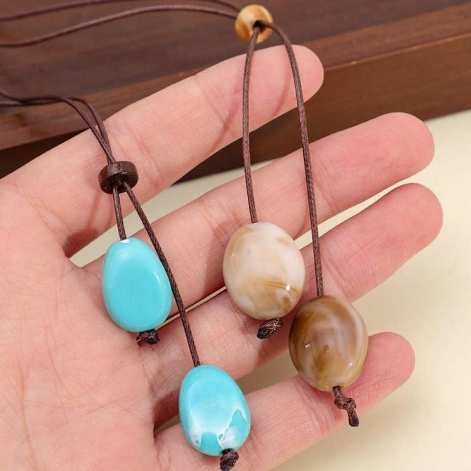 Adjustable Chain Woven Rope Necklace Long Oval Necklace Daily Wear ...
