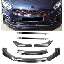 Front Bumper Lip Splitter Spoiler For Kia Forte Carbon Fiber Strut Rod