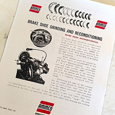 Ammco Brake Shoe Grinding Manual, Setting Gauge, Micrometers, Safe-Arc Grinders