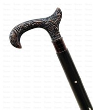 Antique Brass Designer Handle Vintage Walking Cane Wooden Walking Stick Men's
