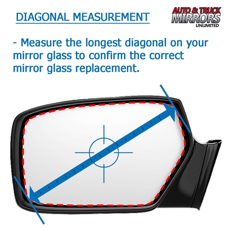 Left Driver Side Mirror Glass For 2016-2018 Toyota RAV4 – Power Adjust, Adhesive Mount – Replaces 879610R210