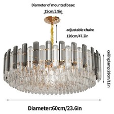 Modern Round Crystal Ceiling Chandelier Pendant 3 Lights for Home Office Hotel