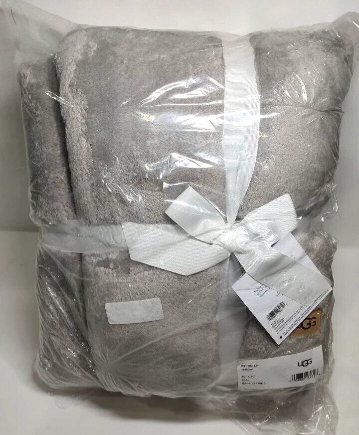 UGG 18961 Whitecap Plush Flannel Oversized Reversible Fleece Throw Blanket