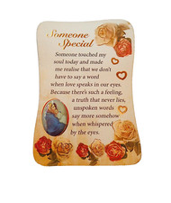 FRIDGE MAGNET ~  SOMEONE SPECIAL  ~ Wood Plaque ~ image Madonna & Child Catholic