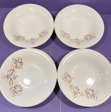 Vintage Iroquois ARABESQUE Pattern Four (4) Shallow Cereal Bowls 6 1/4"