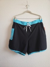 TYR Bulldog Solid Boardshorts, Men's Size 2XL Black/Blue NWT MSRP 39.99