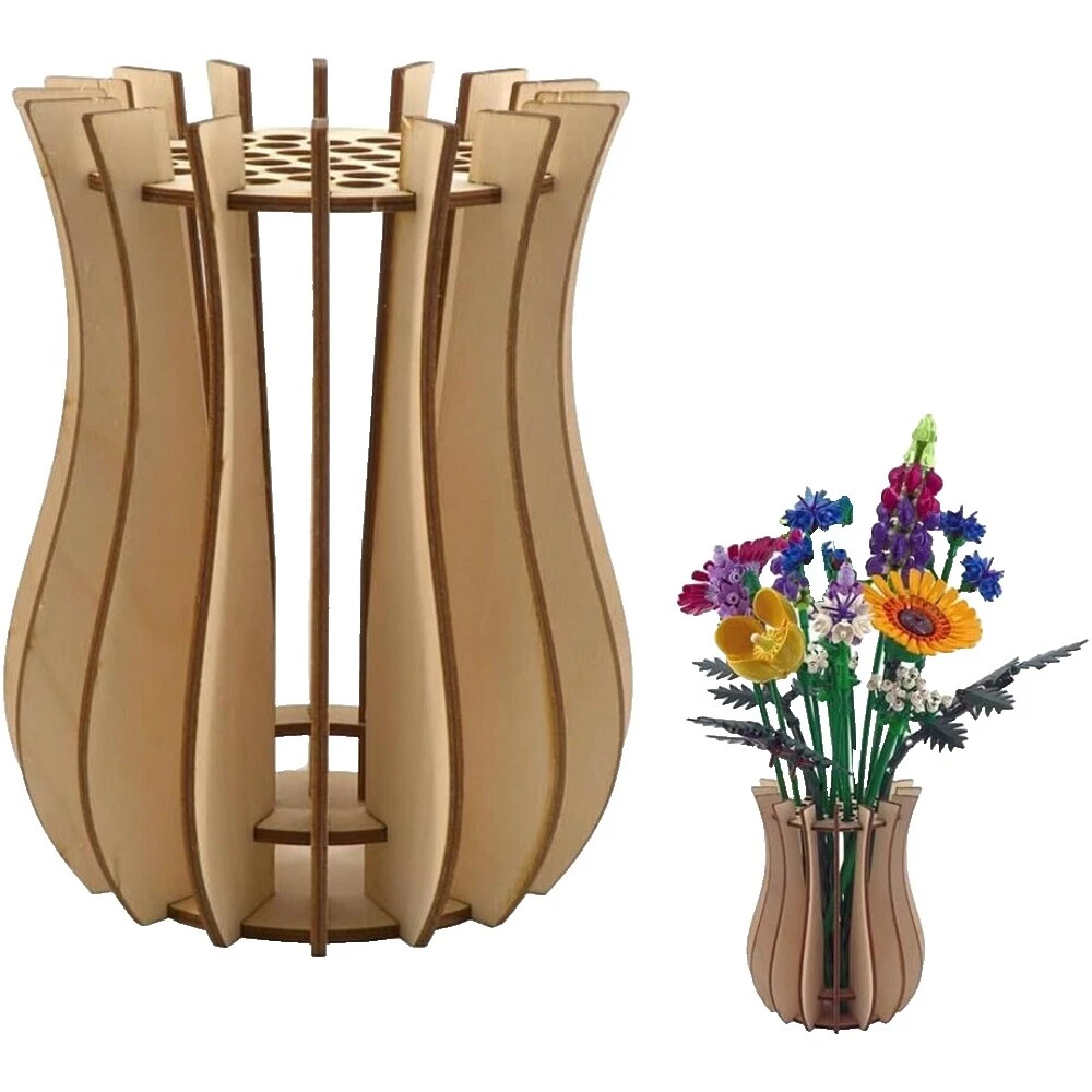 Wooden Art Deco Flower Vase Vases