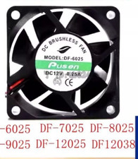 1 PCS Pusen Fan DF-6025 DC12V 0.25A 6025 6cm 2 Wire cooling fan