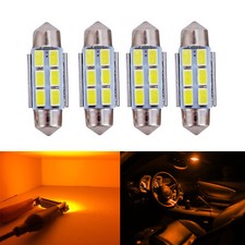 4x 36mm De3425 6418 Led Interior Map Dome Trunk Lights High Bright Festoon Bulbs