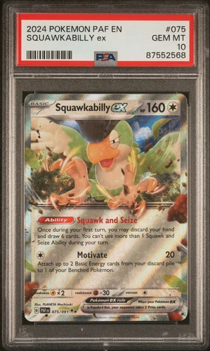 Squawkabilly Ex 2024 Pokemon Paldean Fates PAF English #075 PSA 10