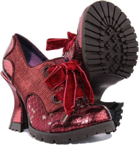 Irregular Choice Whimsical Wonder Womens Lace Up Shoes In Bordo Size UK 3 - 8 - Picture 5 of 12
