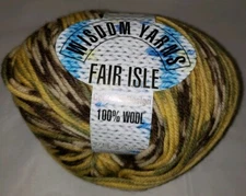 SKEIN/BALL OF (DISC) FAIR ISLE BY WISDOM YARNS -  #111 CREAM/YELLOW/BROWN