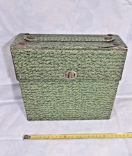 Porta dischi 45 giri verde decorato vintage