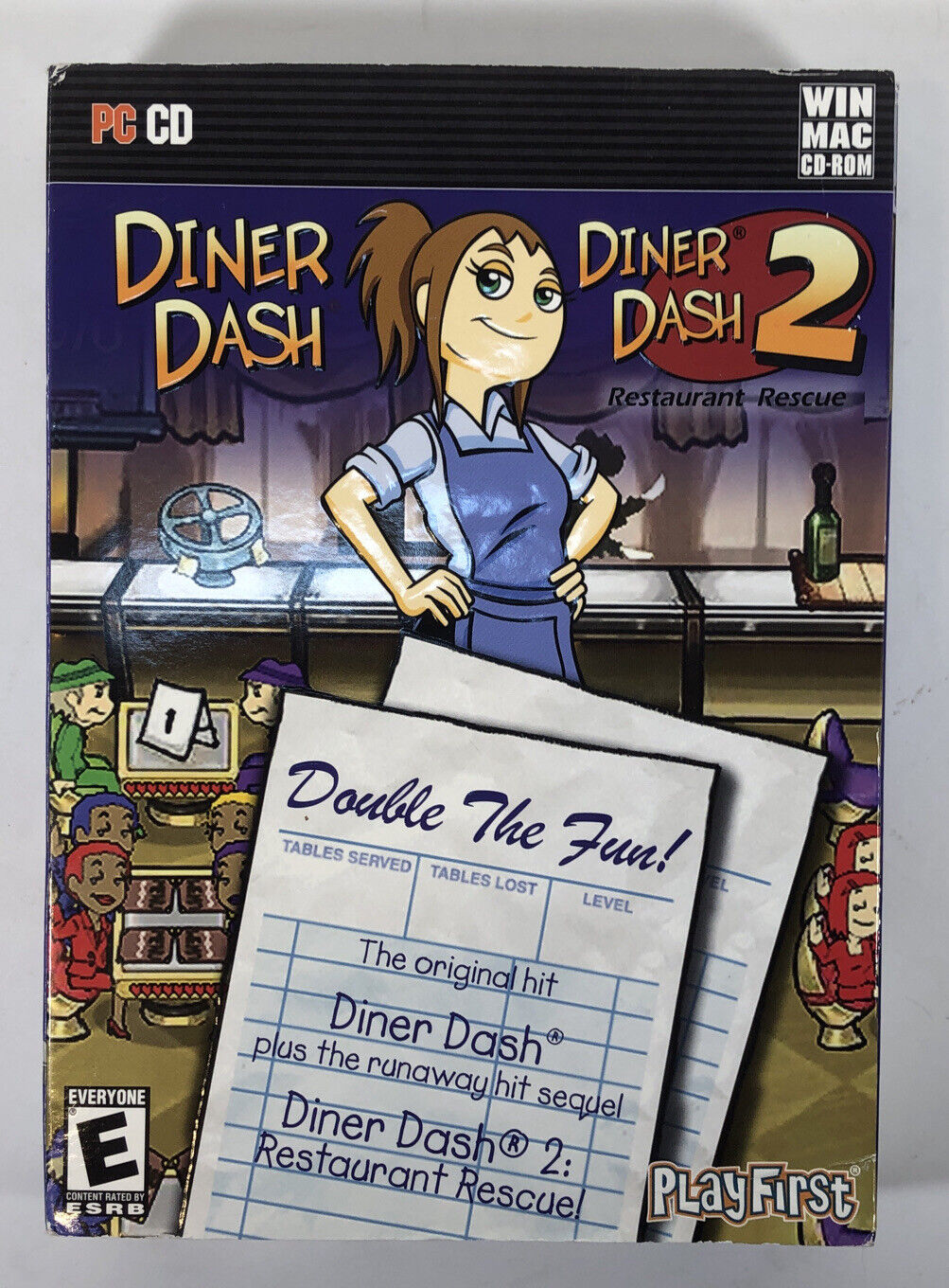 New Sealed Diner Dash 1 & 2 (Windows/Mac, 2007)-GAME-PC-CD-ROM Read  Description 612761611274