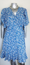 PLUS WOMEN'S SHEIN WRAP TIE DRESS Size 3XL FLARE HEM V NECK SHORT SLEEVE FLORAL