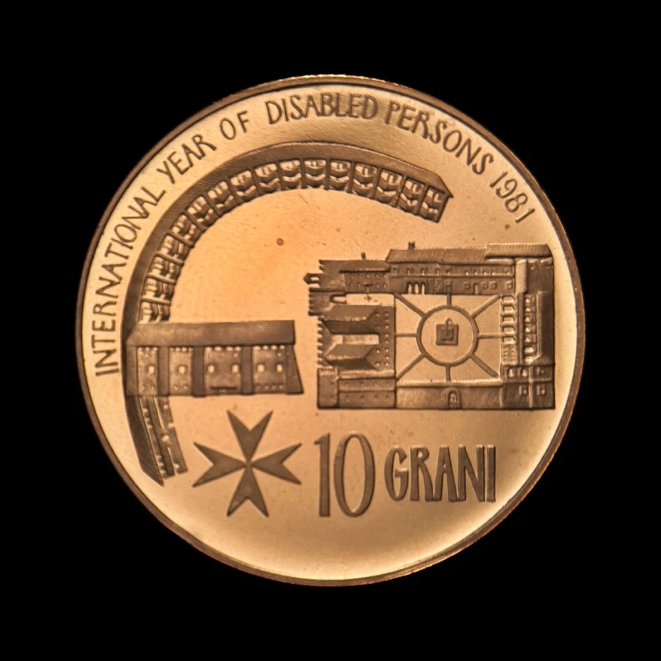 MALTA. 1981, 10 Grani - Fra' Angelo de Mojana, Año de las Personas con Discapacidad 1 Foto 3 de 3