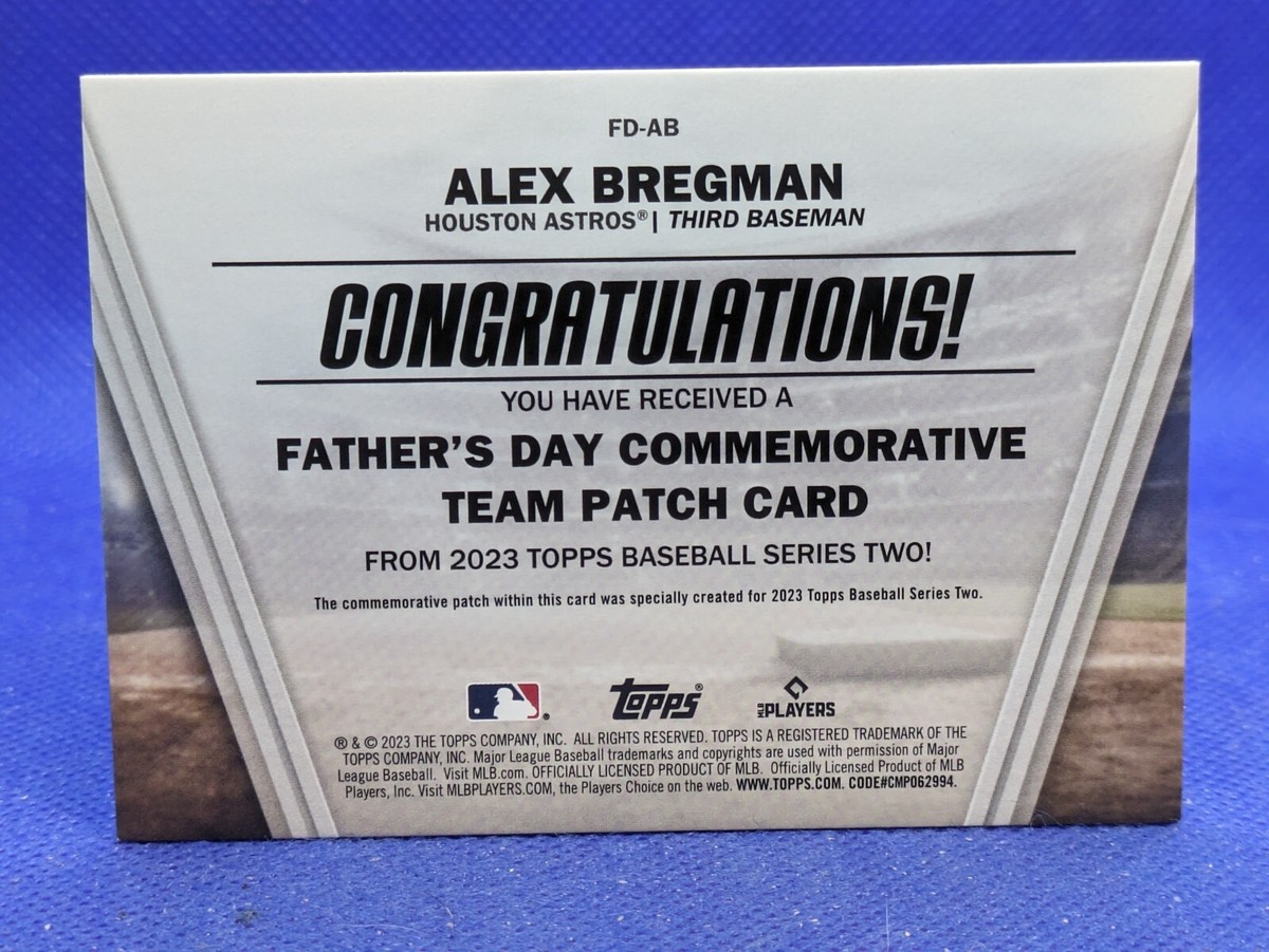 2023 Topps Series Alex Bregman Father’s Day Team Patch Card FD-AB Astros