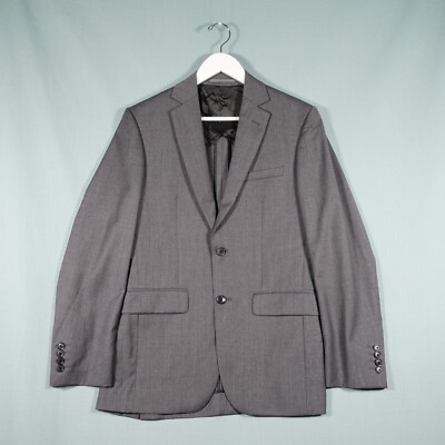 Reiss Marlin Blazer Sakko Herren 36 Grau Wollmischung Zwei Knopf Smart Preloved