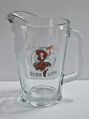 Vintage Miller High Life Beer Pitcher Lady On Moon Made in U.S.A RARE Breweriana