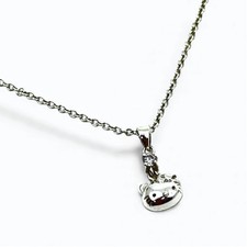 Hello Kitty .925 Silver Necklace 2008 Sanrio Zirconia Pendant   1/4  Head