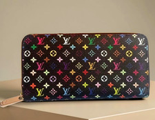 LOUIS VUITTON Monogram Multicolor Takashi Murakami Zippy Long Wallet- Black