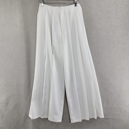 Commense Hose Damen Medium elfenbein NEU weites Bein Bundfaltenhose minimalistisch City
