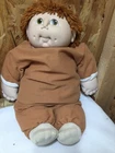 VTG Cabbage Patch Kids Boy Doll Brown Hair Brown Outfit Shorts SS Green Eyes