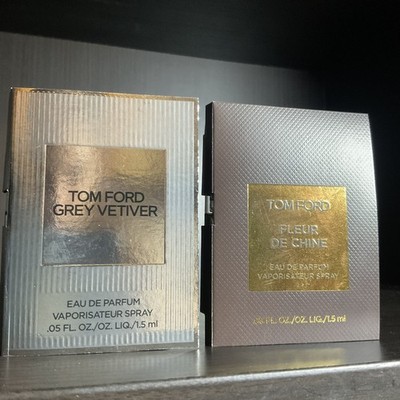 Tom Ford Fleur De Chine Eau de Parfum & Grey Vetiver 05oz, 1.5ml New in Card