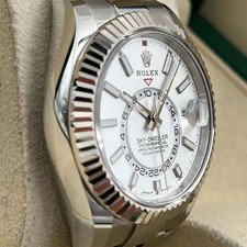 2025 NEW Rolex Sky-Dweller 42mm - White Dial - White Gold Fluted Bezel - 336934 2