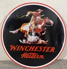 Vintage DSP Winchester Western Gas & Oil Porcelain Enamel Sign 48x48".