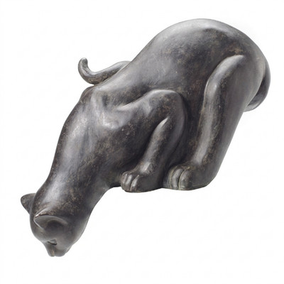 Black Cat Figurine Resin 14.5'' Antique Peering Over Edge | Cat Statue   Lovers