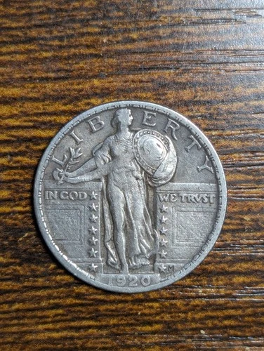1920-P Standing Liberty Quarter 25C - 90% Silver High Grade