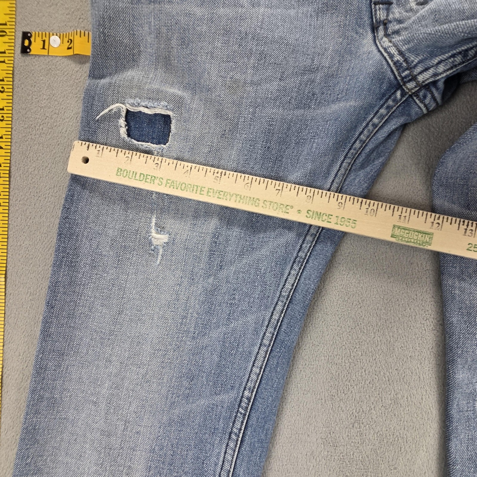 Diesel Jeans Mens 30x32 Blue Zatiny Altered Raw Hem Bootcut Button Fly 008TL image 6