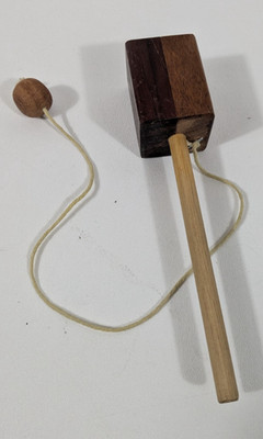 VTG Wooden Cup & Ball Catch Ball Skill String Game Toy Etched Wooden Cup