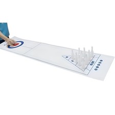 FUYVA 3-in-1 Tabletop Curling, Shuffleboard, and Bowling Red Blue