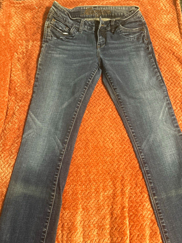 dELiA*s Girls Blue Skinny Stretch Denim Jeans 7/8R Medium Wash Pockets