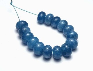 GRANDIDIERITE Aqua Blue 8mm Rondelle Beads NATURAL 15 pcs