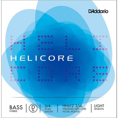 D'Addario Helicore Hybrid Series Double Bass D String 34 Size Light