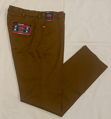 NWT-Roundtree & Yorke Travel Smart Men's 30x32 Slim fit Dress pants-Brown |  eBay