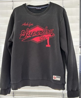 Super Dry Sweatshirt Gr L Dunkelblau mit Logo