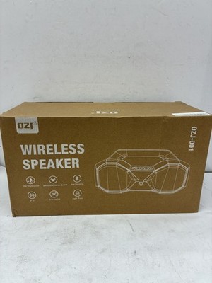 OZJ Bluetooth Speaker 80W Peak Loud with Bass 20H Playtime Waterproof RGB Lights