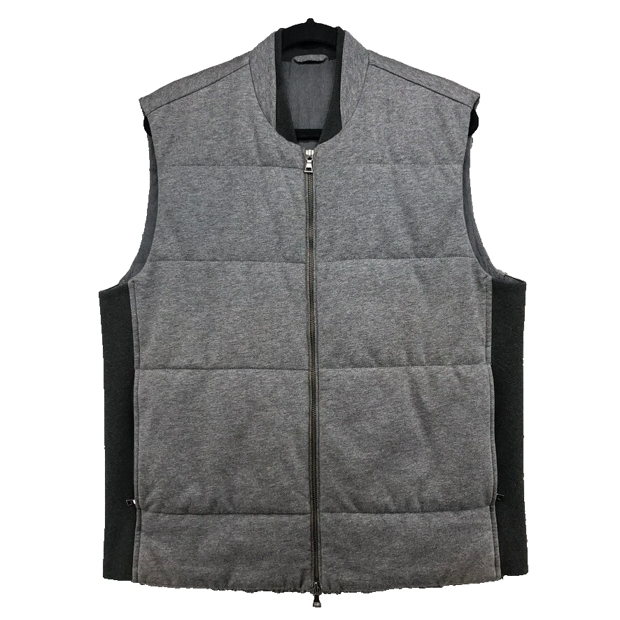 Vince Quilted Cotton Vest Mens Large Gray Full Zip Gorpcore Outdoor Hiking