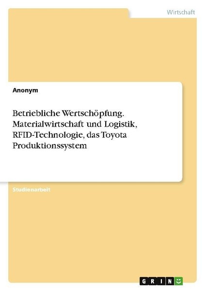 Betriebliche WertschöPfung. Materialwirtschaft Und Logistik, Rfid-Technologie, D-image