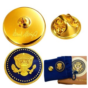 Authentic Premium Presidential Seal Pin – President Donald Trump 24k Gold Plated Lapel Pin
